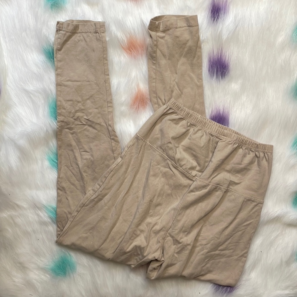 PRETTY Little Thing Tan Maternity Leggings